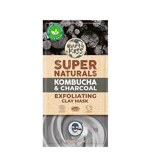 Earth Kiss Super Naturals Ansigtmaske Kombuca Charcoal Exfoliating Claymask