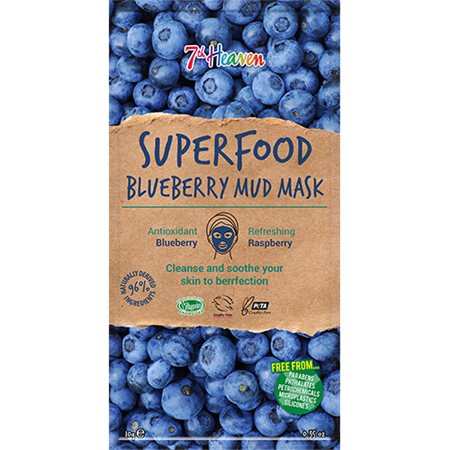 Ansigtmaske Mud Superfood Blueberry 7th Heaven