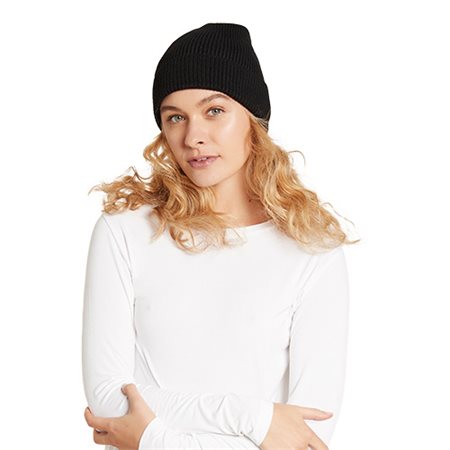 Beanie hue Ribbed Knit sort one-size