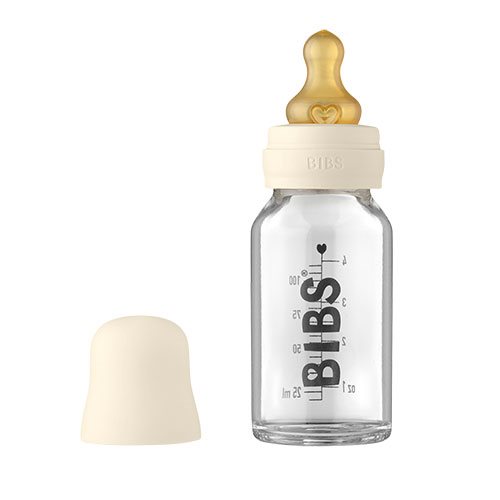 Bibs Baby Glass Bottle Complete Set Latex 110ml Ivory Stk