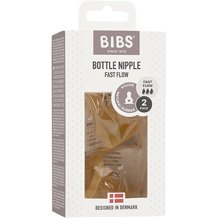 BIBS Bottle Nipple 2 PACK Latex Fast Flow