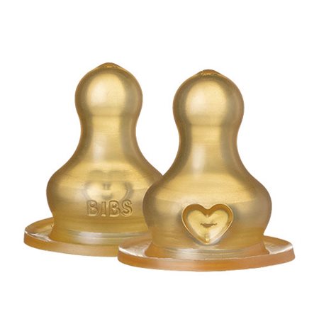 BIBS Bottle Nipple Latex Medium Flow 2 PACK