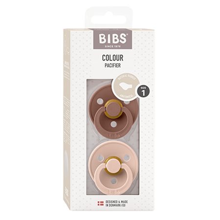 BIBS Colour Latex Size 1 Symmetrical Blush/Wood chuck 2 PACK