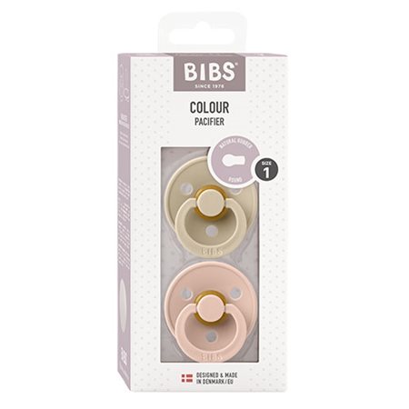 BIBS Colour Latex Size 1 Vanilla/Blush 2 PACK