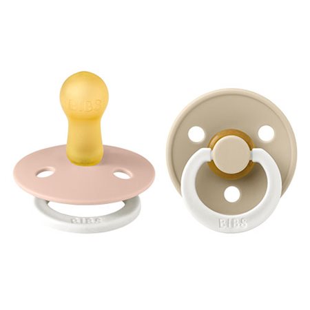 BIBS Colour Latex Size 2 Blush GLOW/Vanilla GLOW 2 PACK