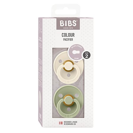BIBS Colour Latex Size 2 Ivory/Sage 2 PACK