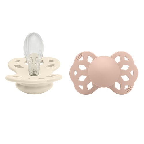 BIBS Infinity Silicone Symmetrical Size 2 Ivory/ Blush 2 PACK