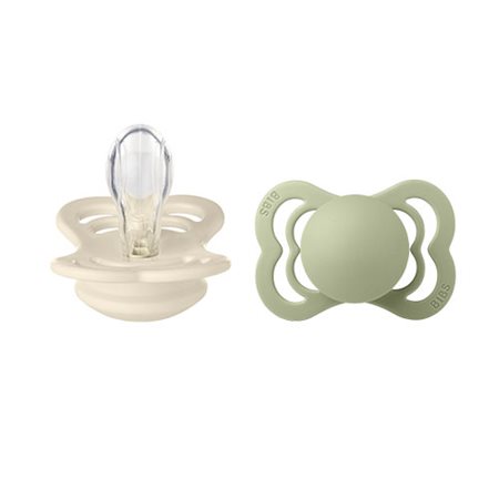 BIBS Supreme Silicone Size 1 Ivory/Sage 2 PACK