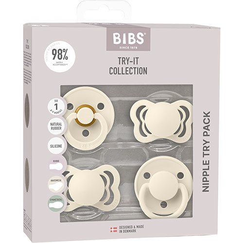 BIBS Try-it collection Size 1 Ivory 4 PACK