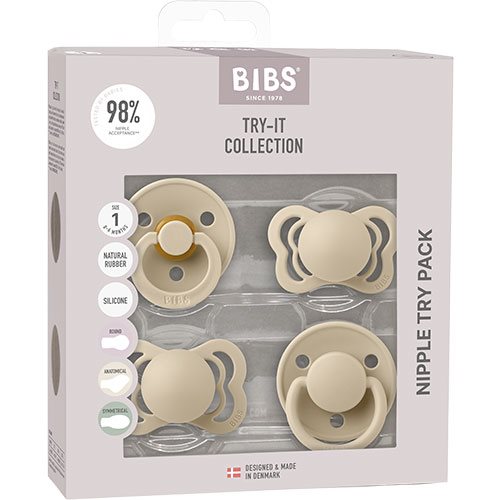 BIBS Try-it collection Size 1 Vanilla 4 PACK