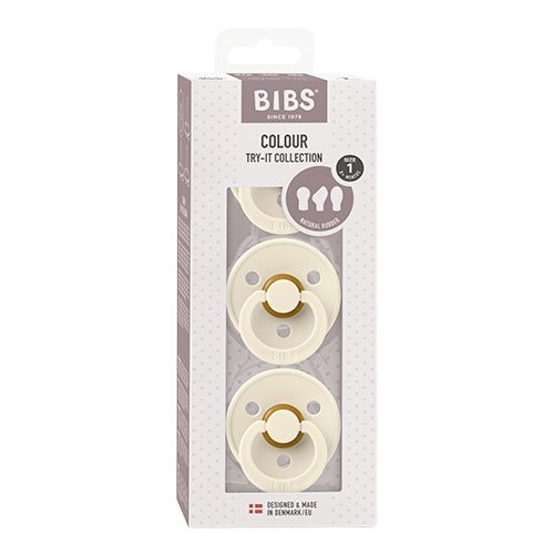 BIBS Try-it Colour Size 1 Ivory 3 PACK