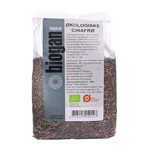 Biogan Chia frø Ékologisk – 500 g