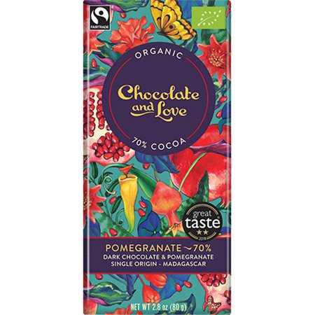 Chokolade Pomegranate 70% Ø