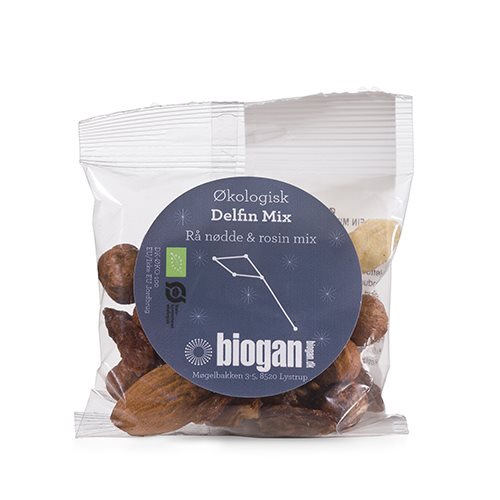 Biogan Delfin mix rå nødde og rosin Ékologisk – 30 g
