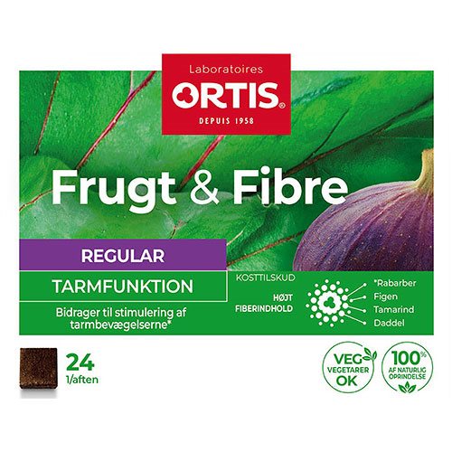 Ortis Frugt og Fibre tyggeterning 24 stk – 1 pk