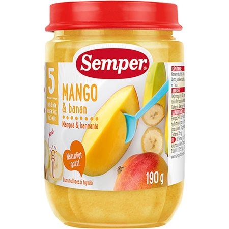 Frugtpure med mango & banan fra 5 mdr.