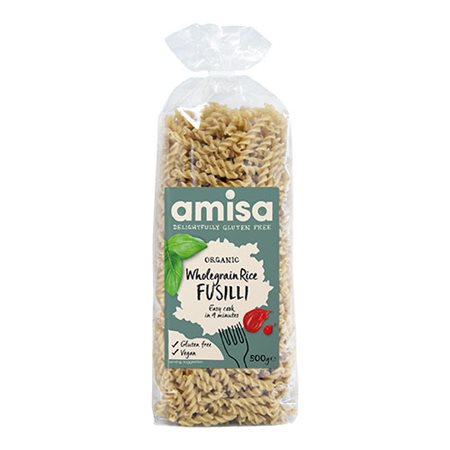 Fuldkornsris Fusilli pasta Ø