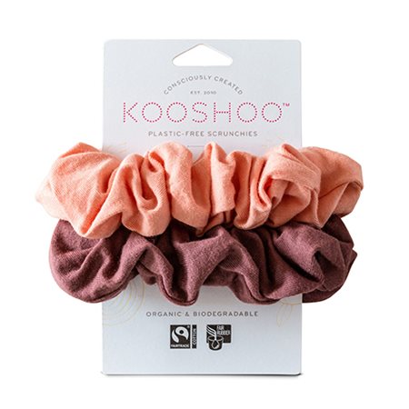 Hår scrunchie Coral Rose 2 stk