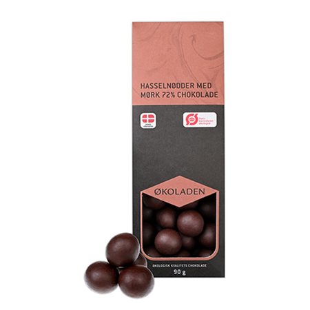 Hasselnødder m. 72% Mørk Chokolade Ø