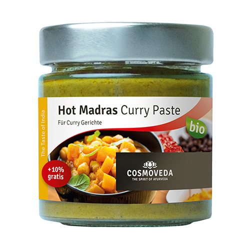 Cosmoveda Hot Madras Curry Paste Ékologisk – 175 g