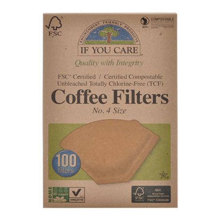 Kaffefilter ubleget no. 4 100 stk