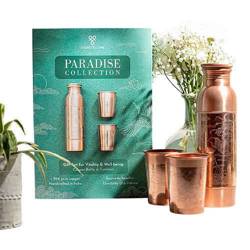 Kobber gavesæt Paradise (1x900ml+2x300ml)