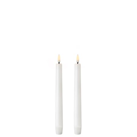 Kronelys LED hvid 2,3 x 20 cm, 2 stk