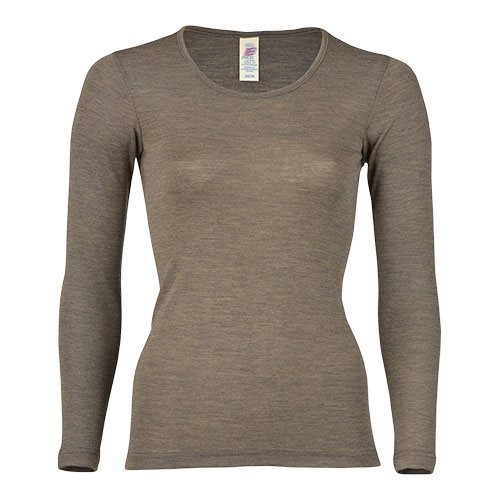 Engel Natur Langærmet Bluse Uld Silke Walnut Str Stk