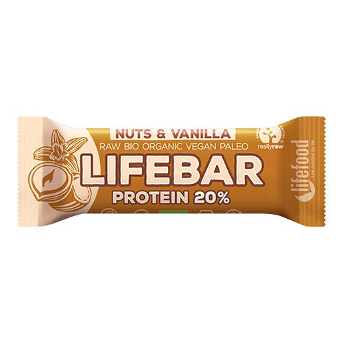 4: LifeBar Raw Proteinbar Nødder & Vanilje Ø
