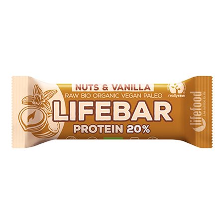 LifeBar Raw Proteinbar Nødder & Vanilje Ø