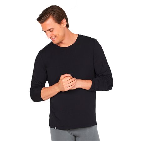Men´s Long Sleeve Crew Neck T-Shirt sort str. XL