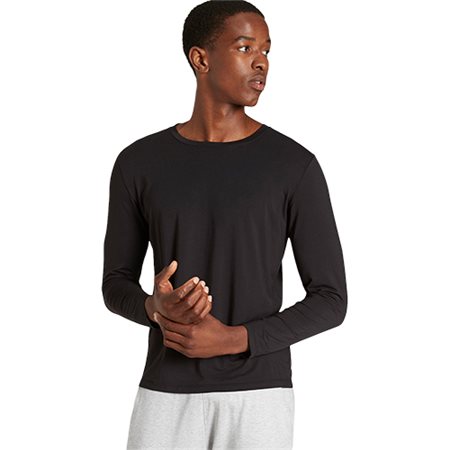 Men´s Long Sleeve Crew Neck T-Shirt sort str. XL