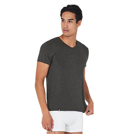 Men's V-Neck T-Shirt Dark Marl  str. XL