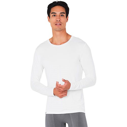 Mens Long Sleeve Crew Neck T-Shirt hvid str. L