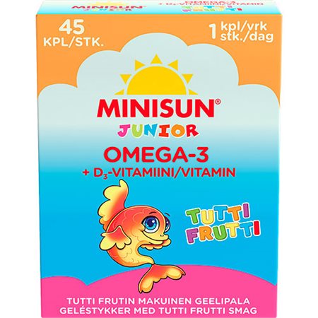 Minisun Omega-3+D-vit Junior tutti frutti