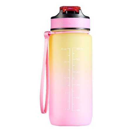 Motivationsflaske 600 ml Pink/Gul