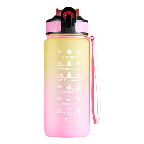 Motivational Bottle Motivationsflaske 600 Ml Pink/gul 1 Stk