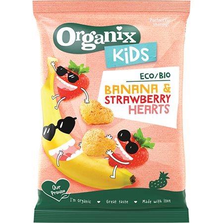 Organix Kids Banana & strawberry hearts Ø