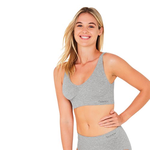 Padded Shaper Crop Bra lysegrå str. L