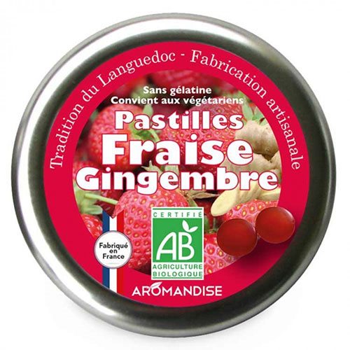 Pastiller M Jordbær & Ingefær ø Fra Aromandise