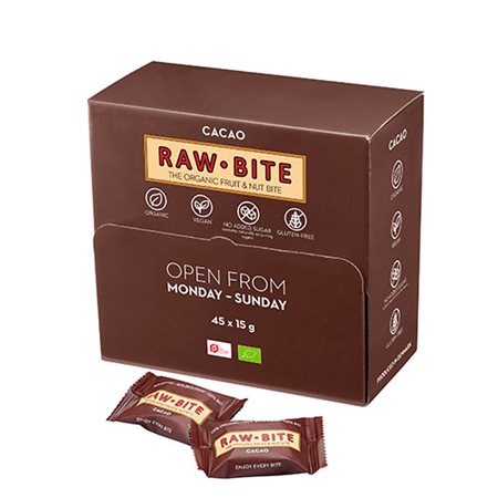 RAWBITE Officebox Cacao 45x15g Ø