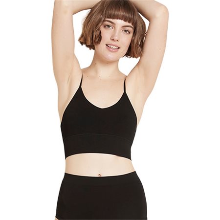 Ribbed Low Back Bra sort str. XL Lyolyte