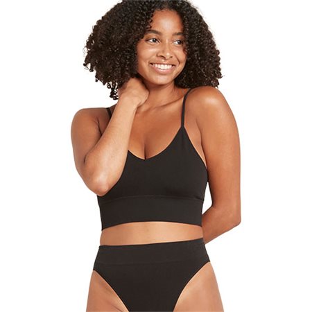 Ribbed Low Back Bra sort str. XL Lyolyte