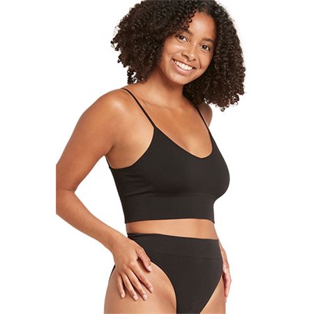 Ribbed Low Back Bra sort str. XL Lyolyte