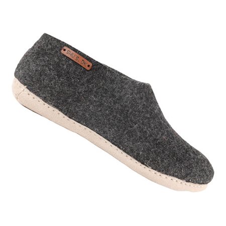 SHU`S hjemmesko med læder sål - Dark Grey 36