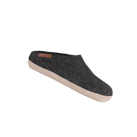 SHU`S hjemmesko med læder sål - Dark Grey 41