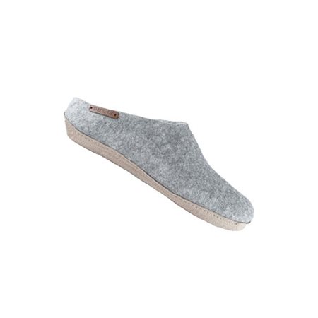 SHU`S hjemmesko med læder sål - Light Grey 43