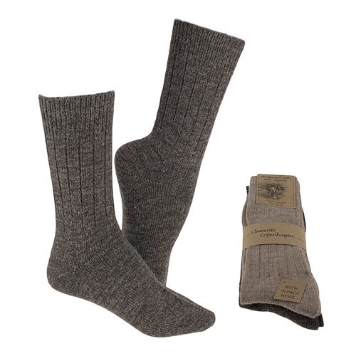 Clemente Strømper Brun & Beige Str Pak Tynde Alpaka Strømper Stk