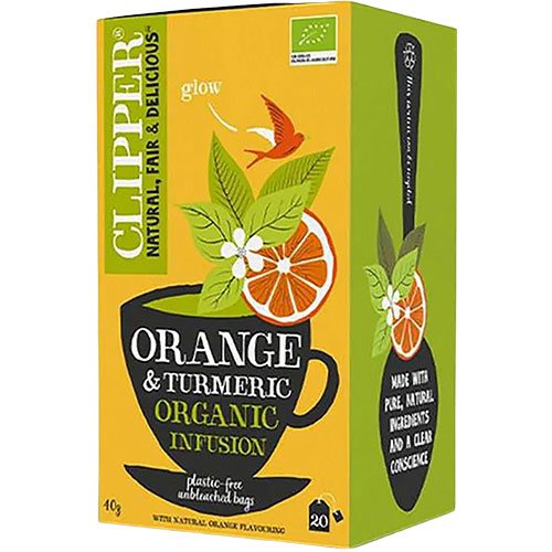 Clipper Urtete med appelsin og gurkemeje Ékologisk – 20 br