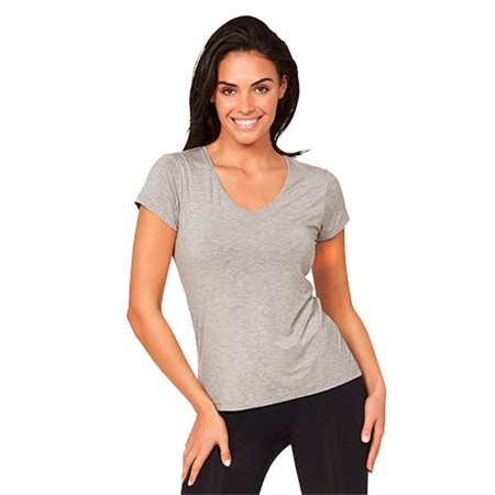 Women's V-Neck T-Shirt lysegrå  str. M